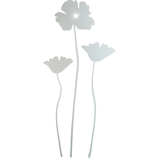 Frosted Window Glass Sticker - Poppies