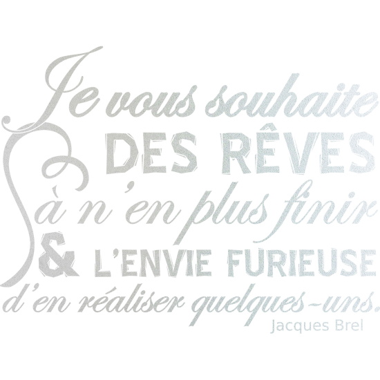 Frosted Window Glass Sticker - Quote Jacques Brel