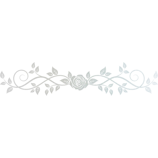 Frosted Window Glass Sticker - Rose Headboard