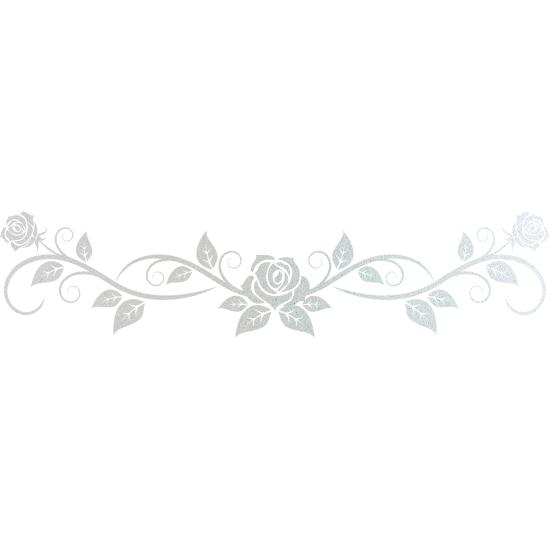 Frosted Window Glass Sticker - Rose Headboard