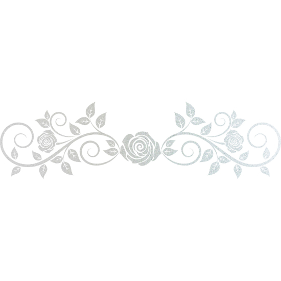 Frosted Window Glass Sticker - Rose Headboard