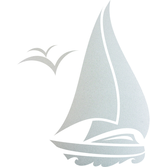 Frosted Window Glass Sticker - Sailboat