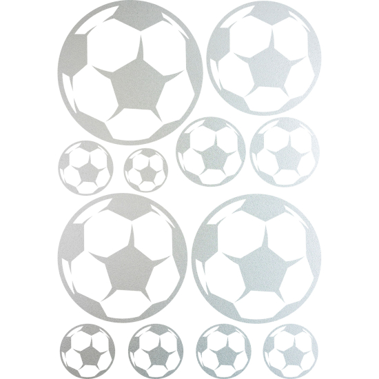 Frosted Window Glass Sticker - Set Of 12 Soccer Balls