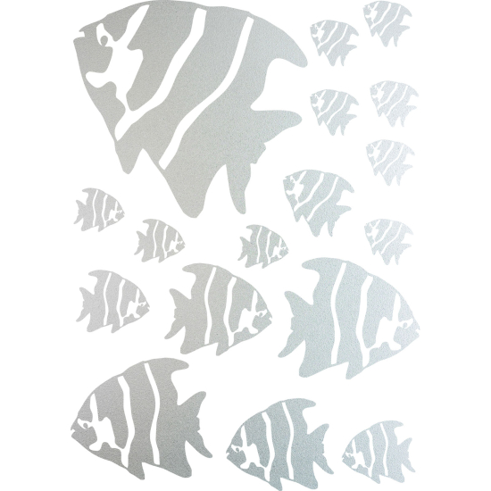 Frosted Window Glass Sticker - Set Of 17 Fish