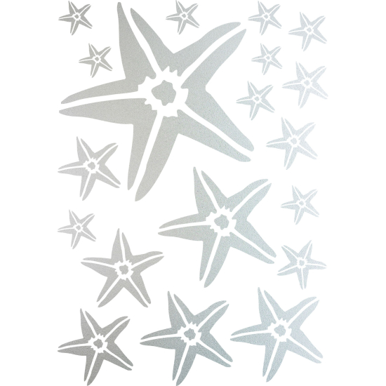 Frosted Window Glass Sticker - Set Of 19 Starfish