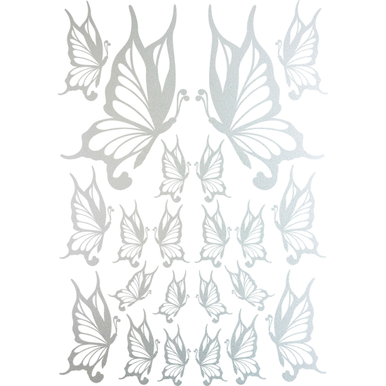 Frosted Window Glass Sticker - Set Of 22 Butterflies