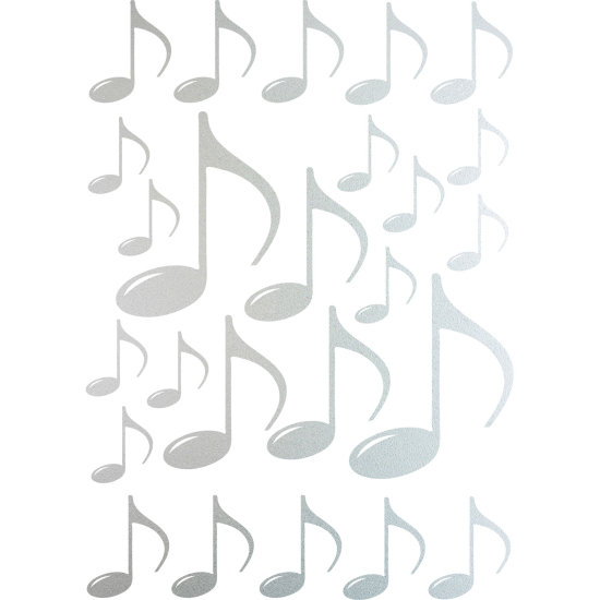 Frosted Window Glass Sticker - Set Of 25 Music Notes