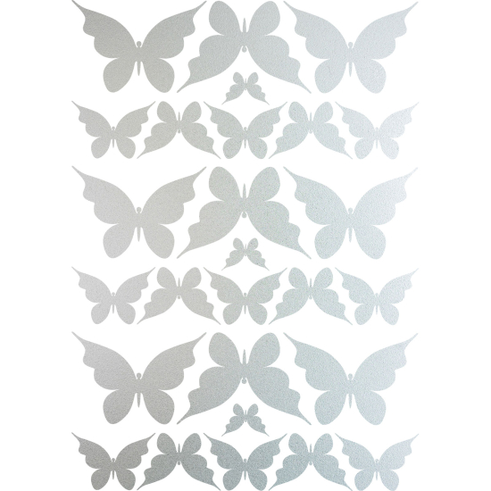 Frosted Window Glass Sticker - Set Of 27 Butterflies