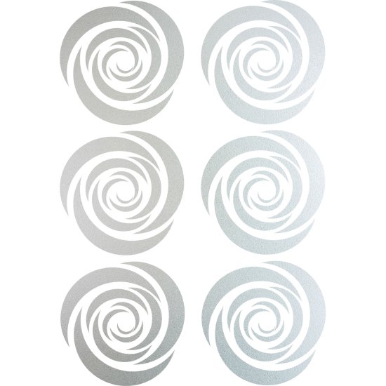 Frosted Window Glass Sticker - Set Of 6 Spirals