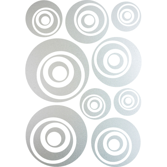 Frosted Window Glass Sticker - Set Of 9 Circles