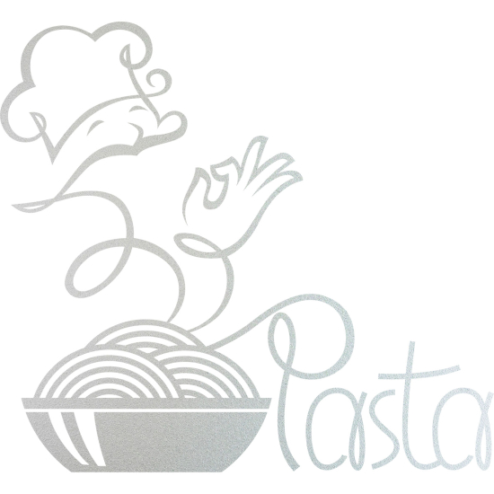 Frosted Window Glass Sticker - Set Ofchen Pasta