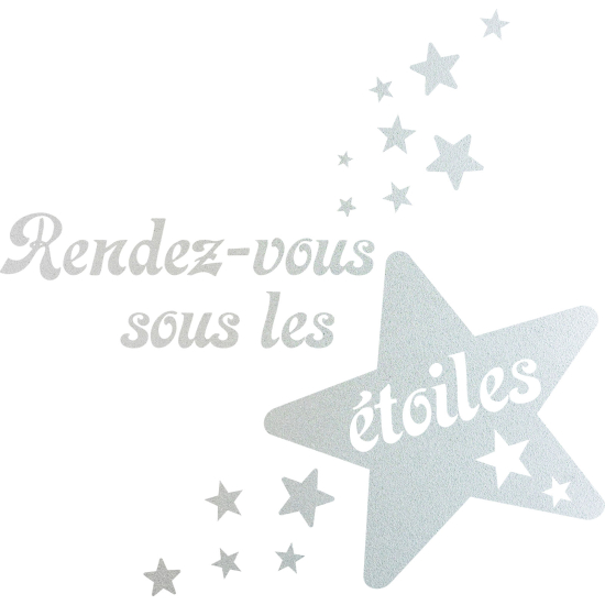 Frosted Window Glass Sticker - Stars Quote