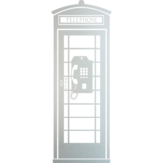 Frosted Window Glass Sticker - Telephone Booth