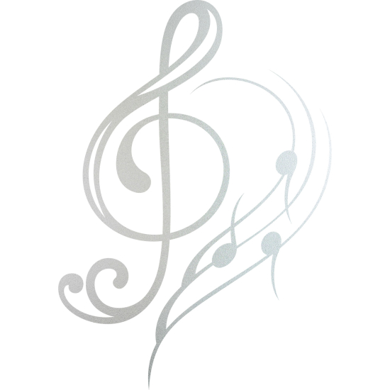 Frosted Window Glass Sticker - Treble Clef