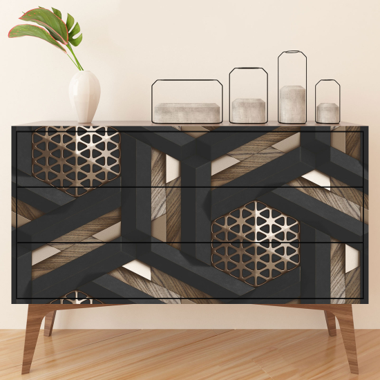 Furniture Sticker - Geometric wood