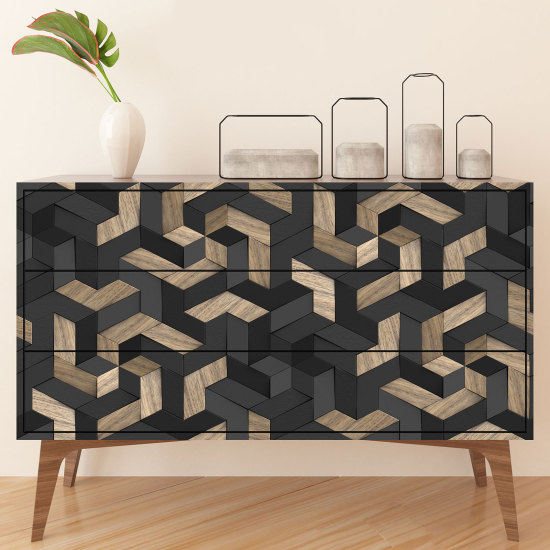 Furniture Sticker - Geometric wood