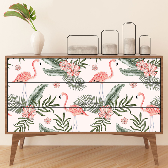 Furniture Sticker - Pink flamingos