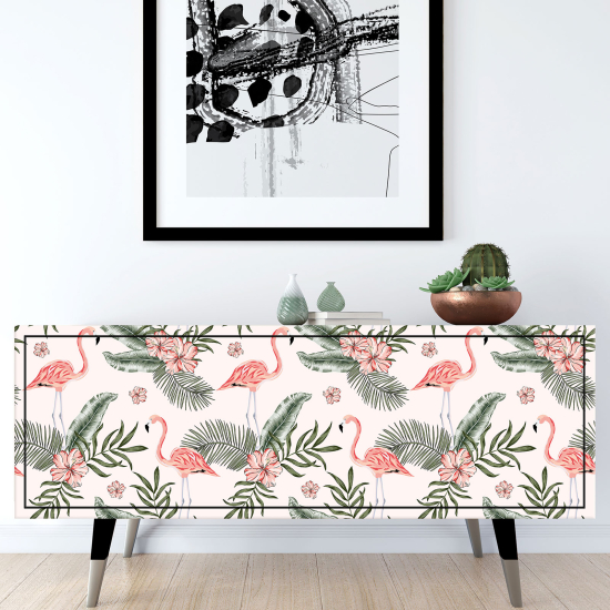 Furniture Sticker - Pink flamingos