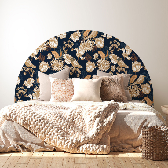 Headboard Wall Sticker - Flowers birds