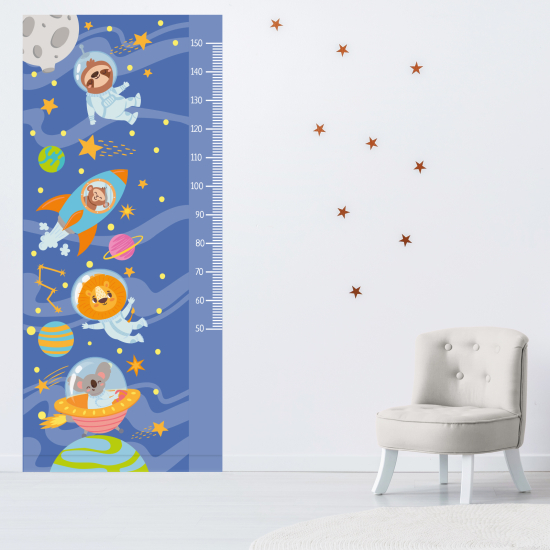 Height Chart Wall Sticker - Astronaut Animals