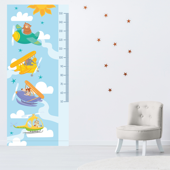 Height Chart Wall Sticker - Children - Animal planes