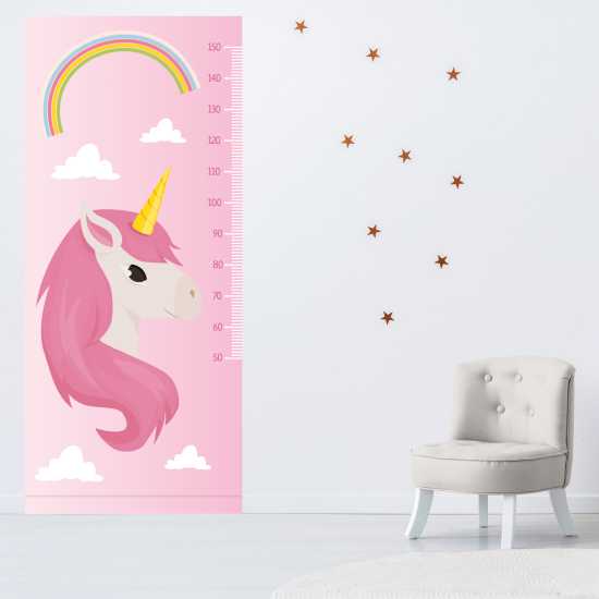 Height Chart Wall Sticker - Rainbow unicorns