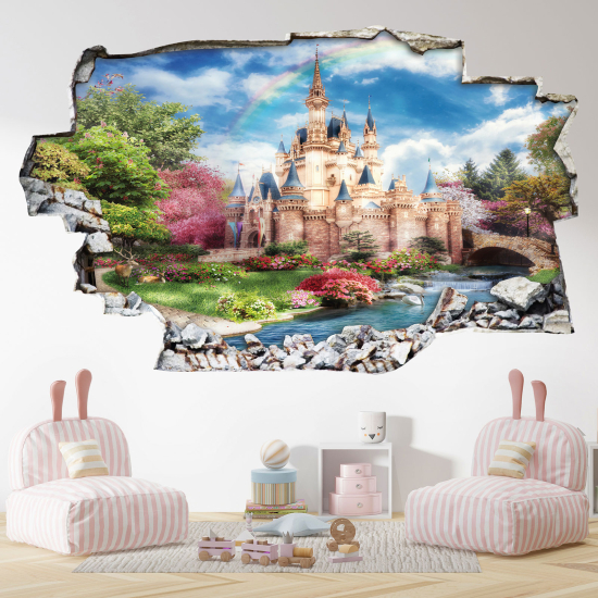 Hole In The Wall Sticker - Optical illusions - Castle