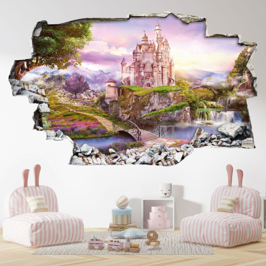 Hole In The Wall Sticker - Optical illusions - Castle