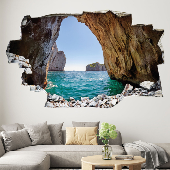 Hole In The Wall Sticker - Optical illusions - Cave