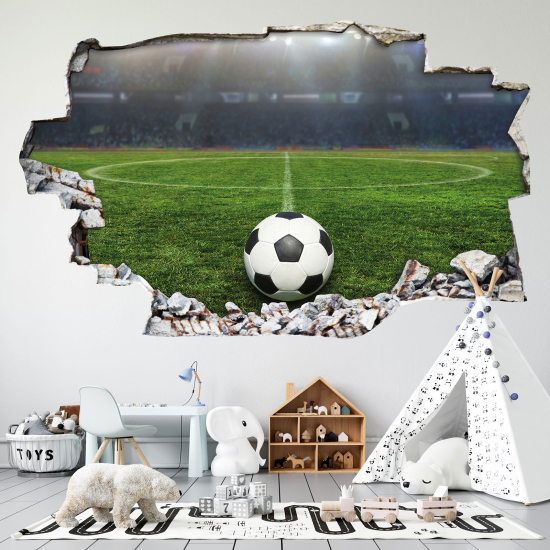 Hole In The Wall Sticker - Optical illusions - Football