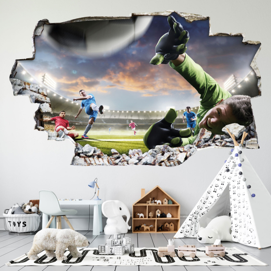 Hole In The Wall Sticker - Optical illusions - Football