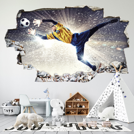 Hole In The Wall Sticker - Optical illusions - Football Goalkeeper