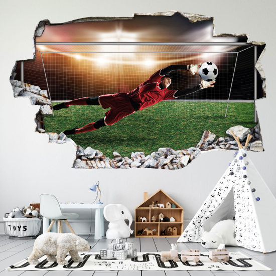 Hole In The Wall Sticker - Optical illusions - Football Goalkeeper