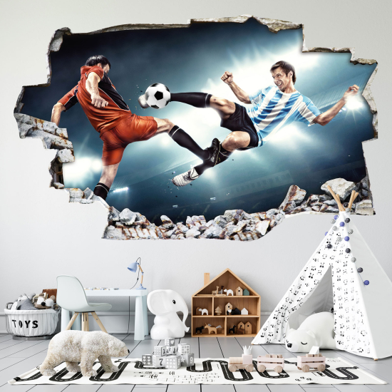 Hole In The Wall Sticker - Optical illusions - Footballers