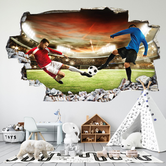 Hole In The Wall Sticker - Optical illusions - Footballers