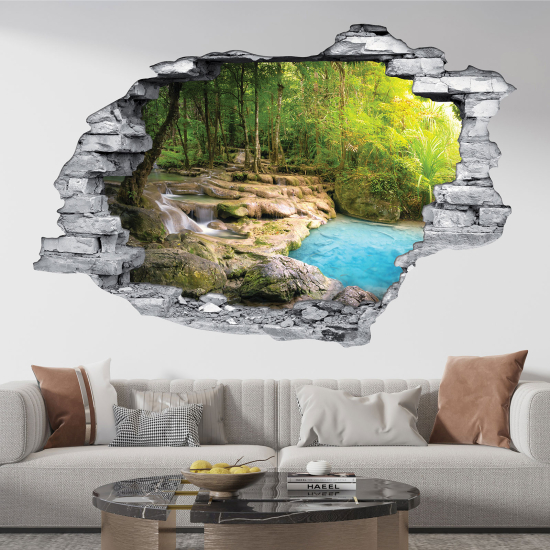 Hole In The Wall Sticker - Optical illusions - Forest River