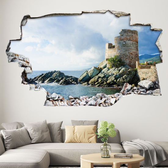 Hole In The Wall Sticker - Optical illusions - Genoese tower