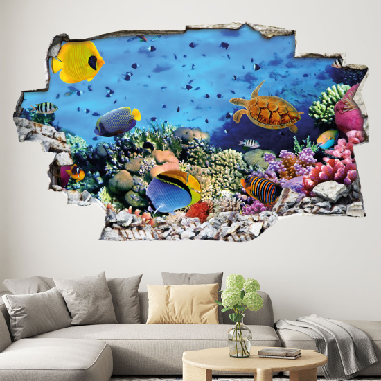 Hole In The Wall Sticker - Optical illusions - Ocean