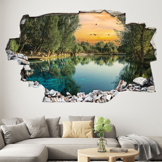 Hole In The Wall Sticker - Optical illusions - River