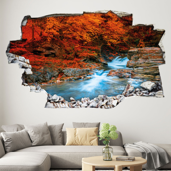 Hole In The Wall Sticker - Optical illusions - River