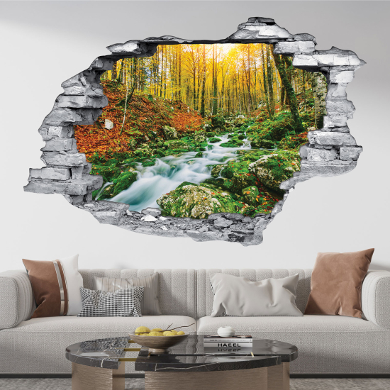 Hole In The Wall Sticker - Optical illusions - River