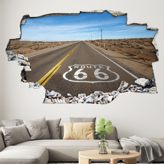 Hole In The Wall Sticker - Optical illusions - Road 66