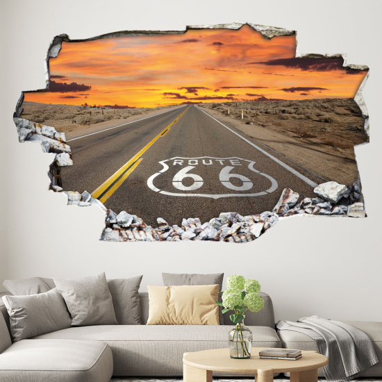 Hole In The Wall Sticker - Optical illusions - Road 66