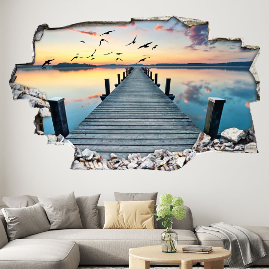 Hole In The Wall Sticker - Optical illusions - Sea Pontoon