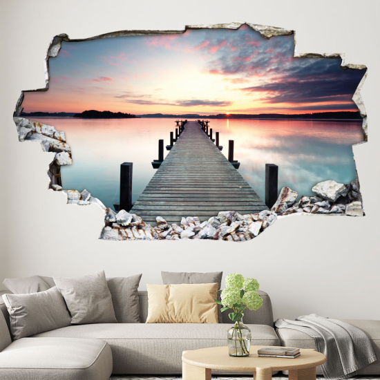 Hole In The Wall Sticker - Optical illusions - Sea Pontoon