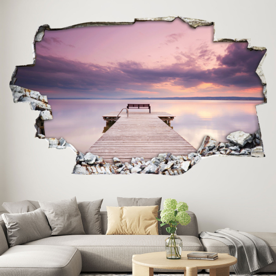 Hole In The Wall Sticker - Optical illusions - Sea Pontoon