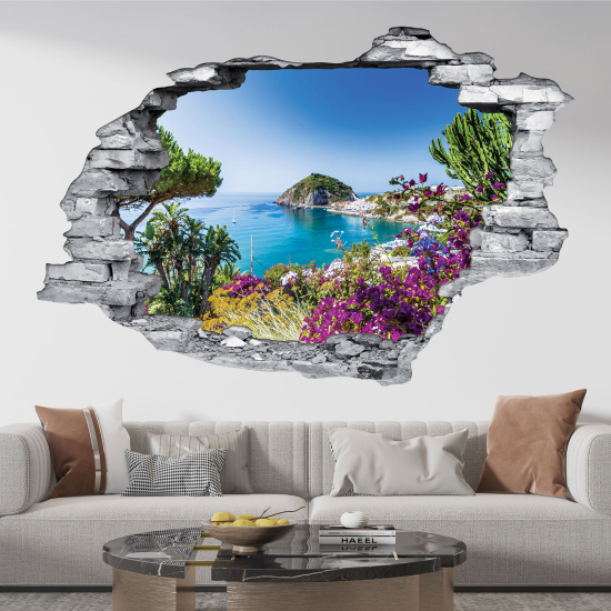 Hole In The Wall Sticker - Optical illusions - Sea View