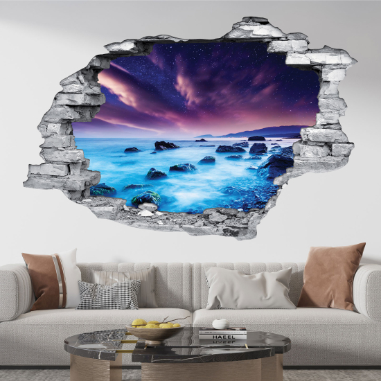 Hole In The Wall Sticker - Optical illusions - Sea View