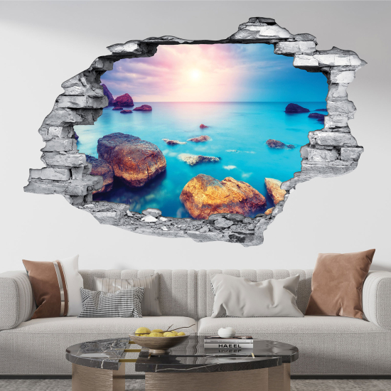 Hole In The Wall Sticker - Optical illusions - Sea View