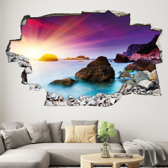 Hole In The Wall Sticker - Optical illusions - Sea View